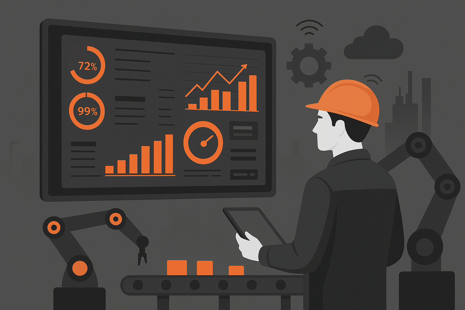 Tableau de bord de monitoring industriel connecté